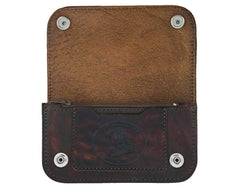 Skeleton Chained Biker Wallet - Antique Brown