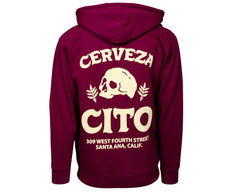 Cerveza OG Zip Up Hoodie - Maroon